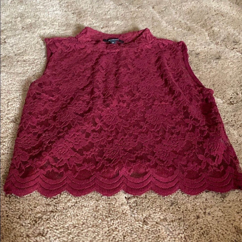 Ambience lace mock neck lace top